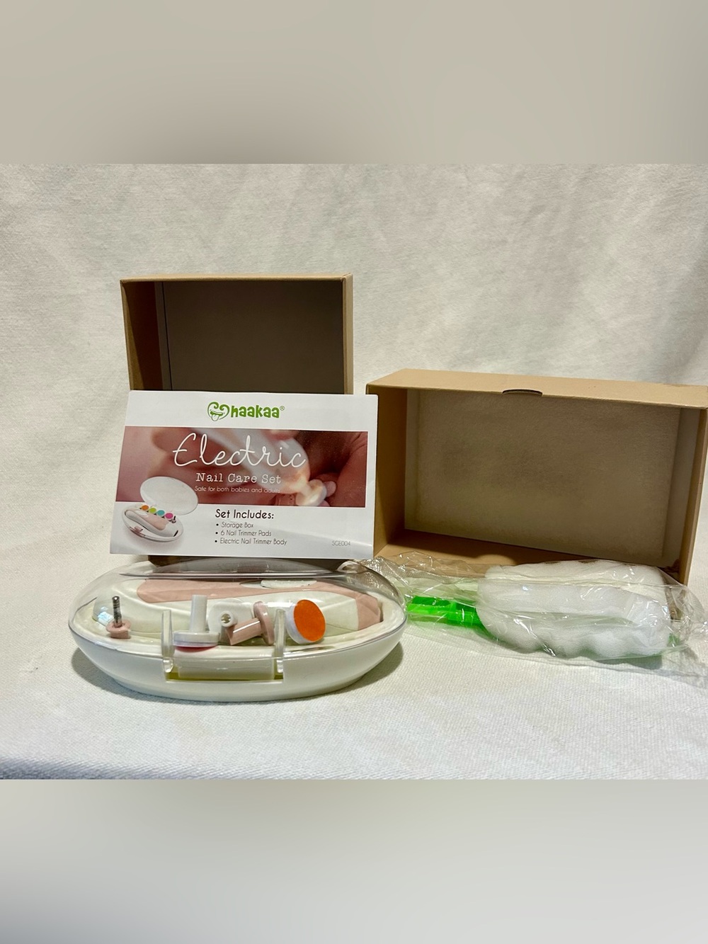 Haakaa Electric Nail Care Set Baby & Adult Nail Trimmer NEW SGE004 Pink